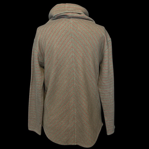 Burton Gray and Pink Striped Dryride Ellmore Pullover Cowl Neck Sweater - Picture 10 of 10